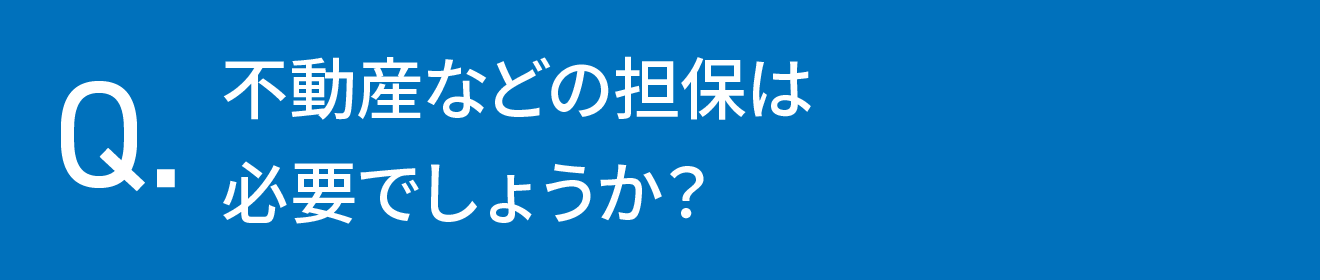不動産などの担保は必要でしょうか？