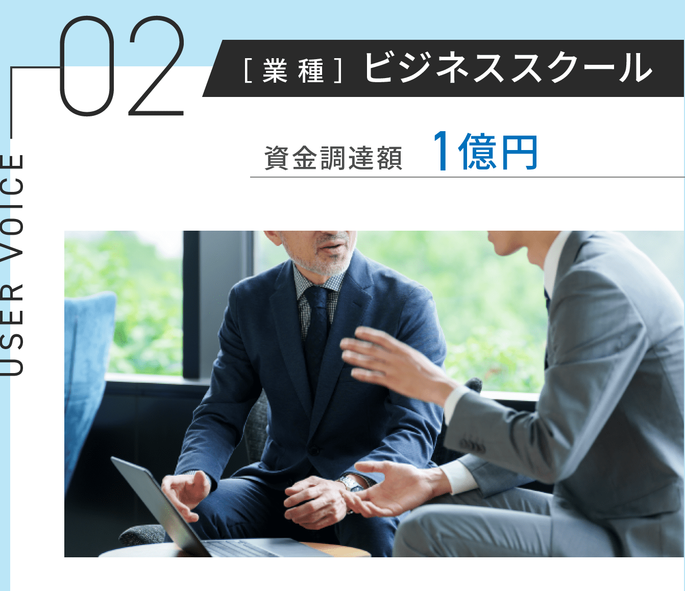 ［ 業 種 ］ビジネススクール 資金調達額 1億円